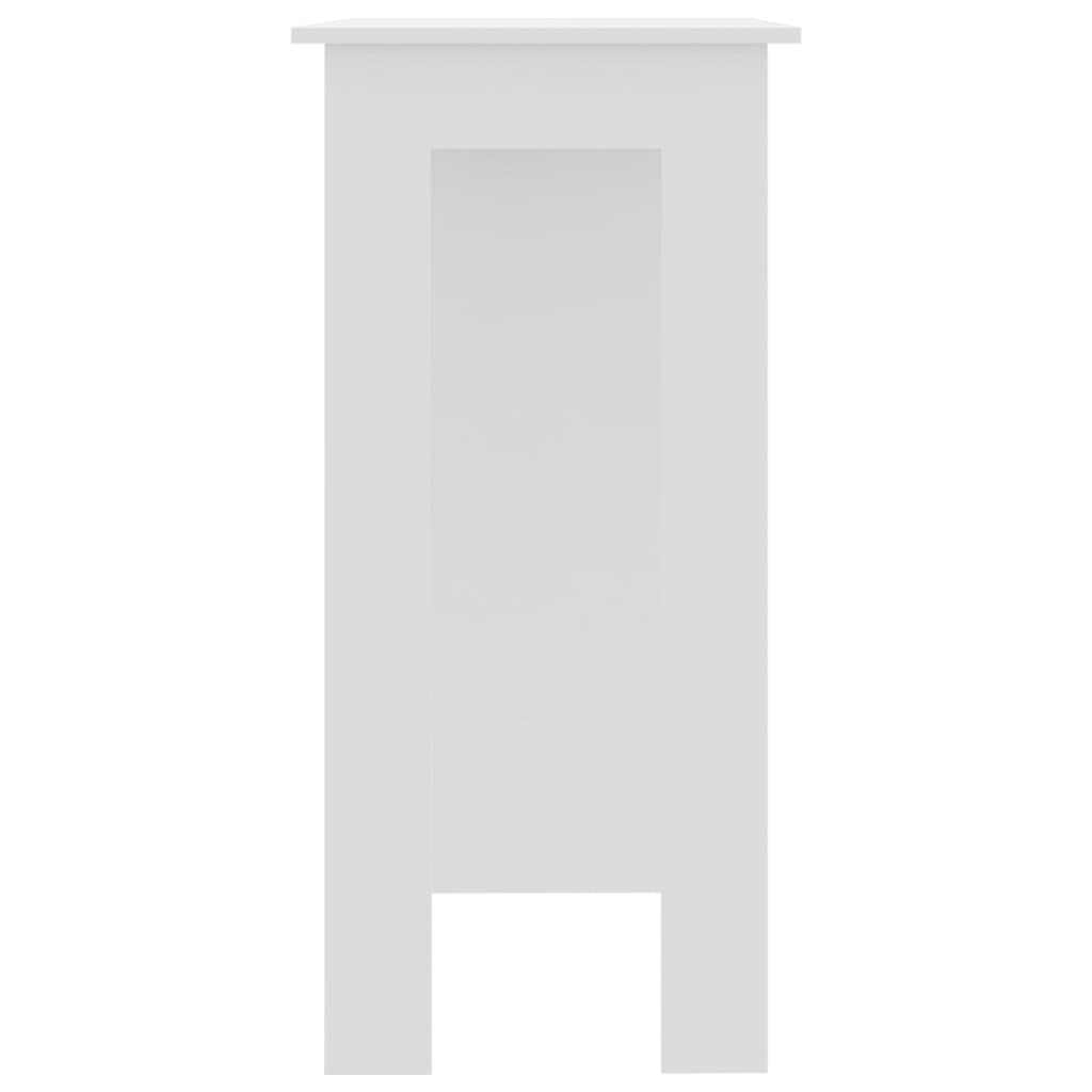 vidaXL Barový stůl s regálem bílý 102 x 50 x 103,5 cm dřevotříska