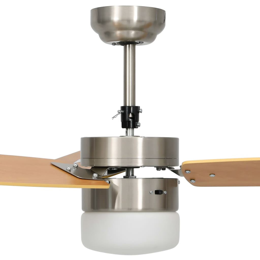 vidaXL Stropní ventilátor světlo a dálkový ovladač 108 cm světle hnědý