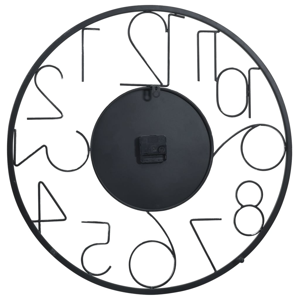 vidaXL Nástěnné hodiny černé 60 cm kov