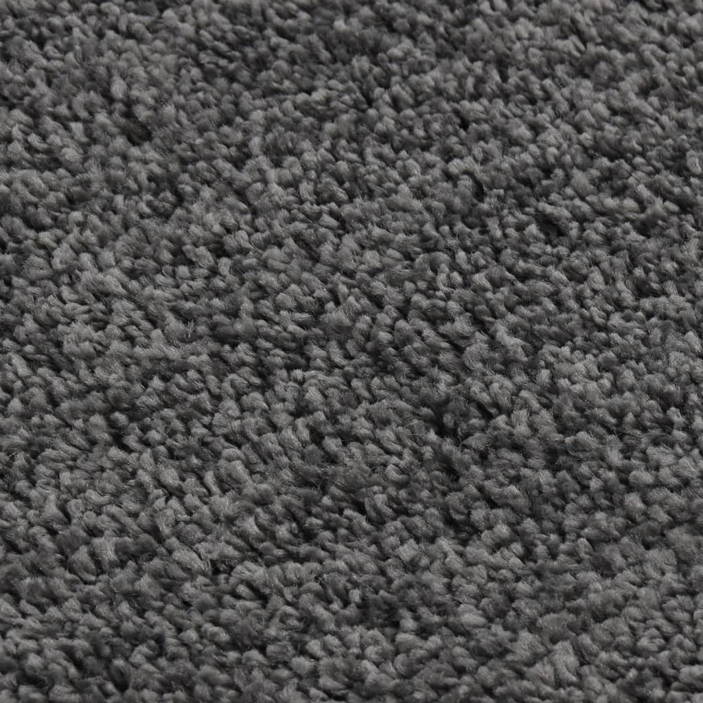 vidaXL Koberec s dlouhým vlasem tmavě šedý 200 x 290 cm protiskluzový