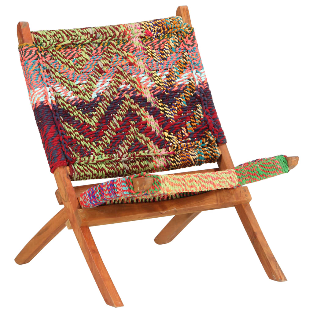 vidaXL Skládací chindi židle vícebarevná textil