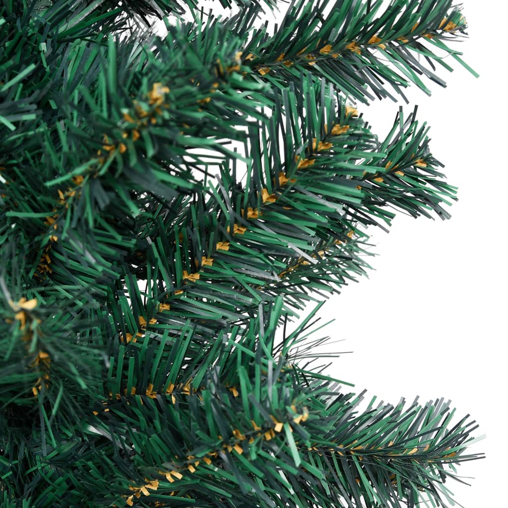 vidaXL Úzký umělý vánoční stromek s LED a sadou koulí zelený 180 cm