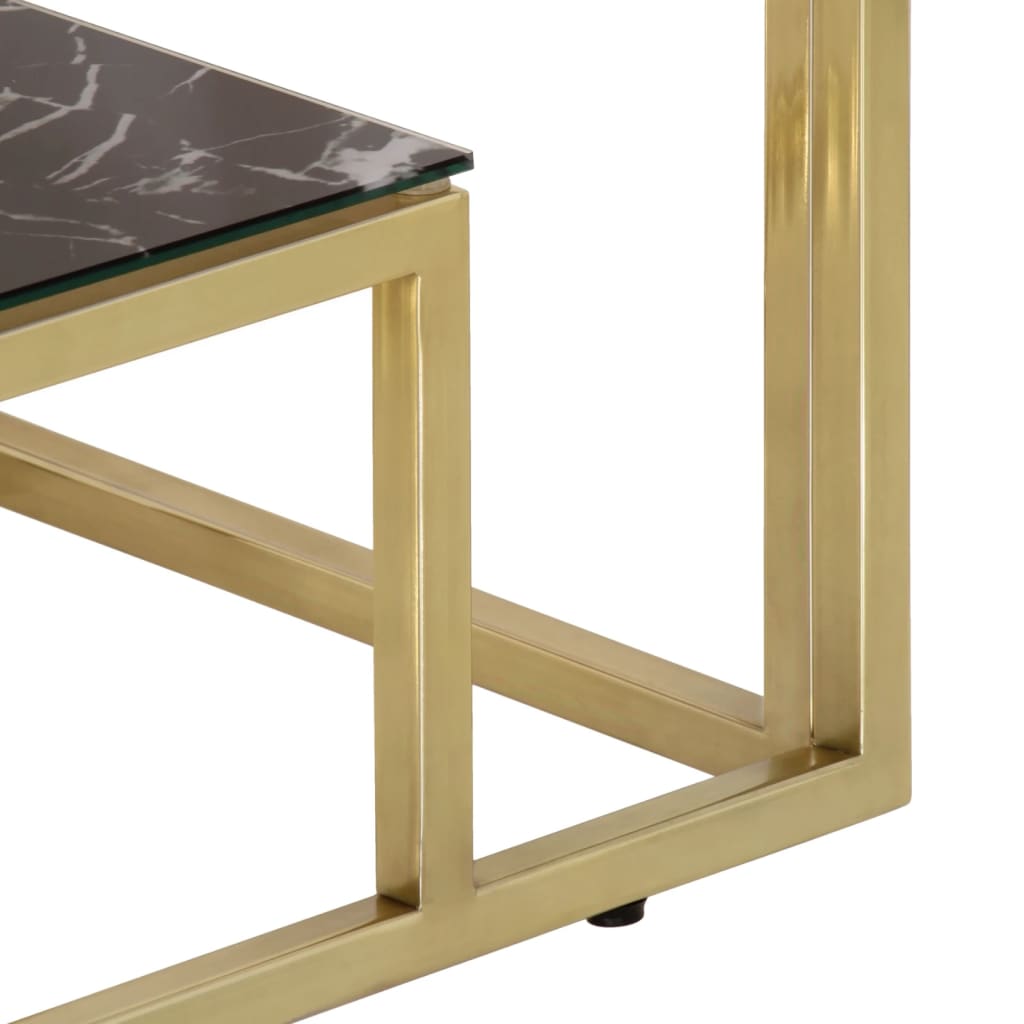 vidaXL Konzolový stolek zlatý nerezová ocel a tvrzené sklo