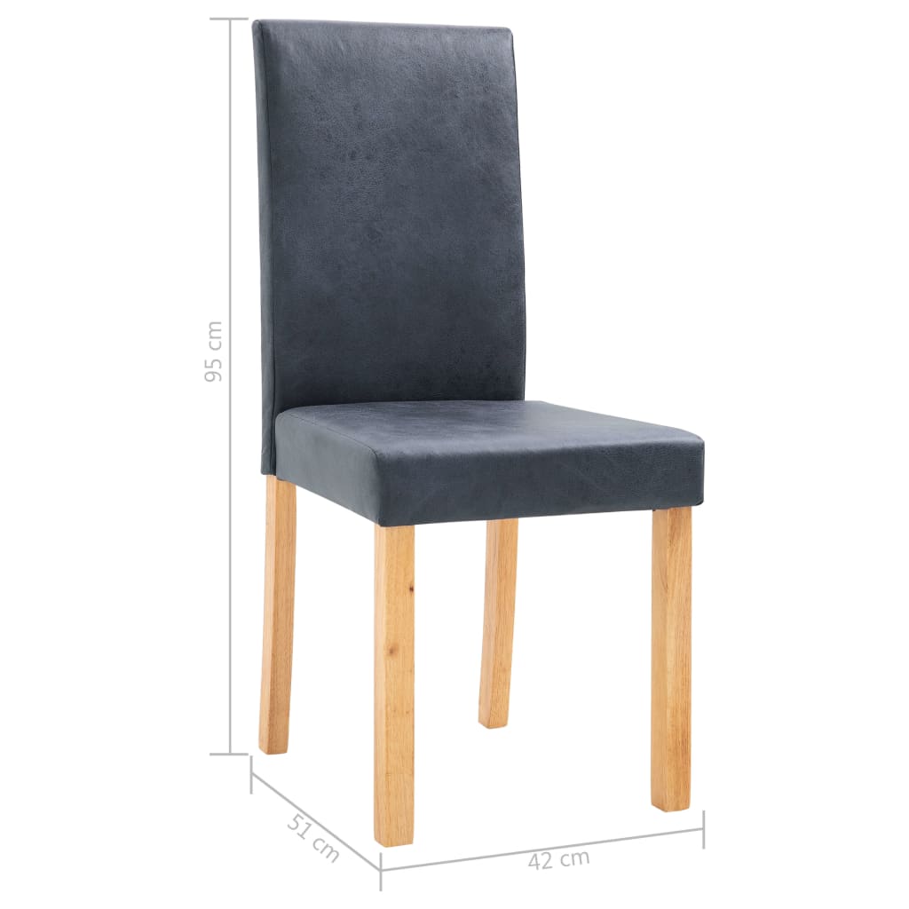 vidaXL Jídelní židle 2 ks šedé umělá semišová kůže