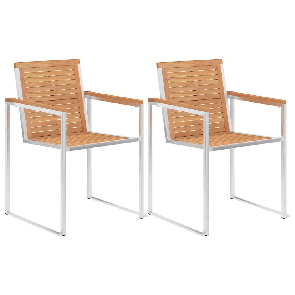vidaXL Zahradní židle s poduškami 2 ks masivní teakové dřevo a ocel
