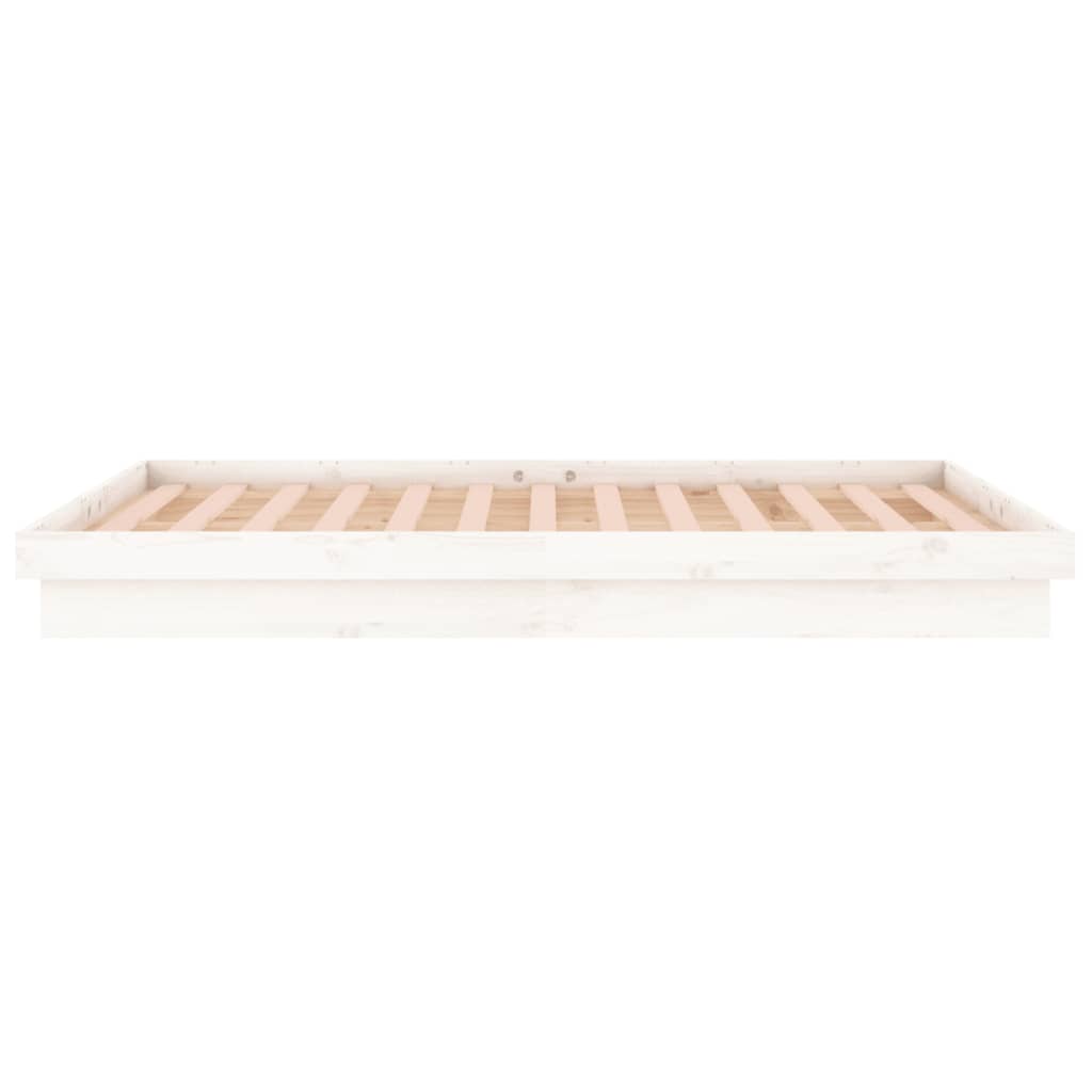 vidaXL Rám postele s LED světlem bílý 140 x 200 cm masivní dřevo