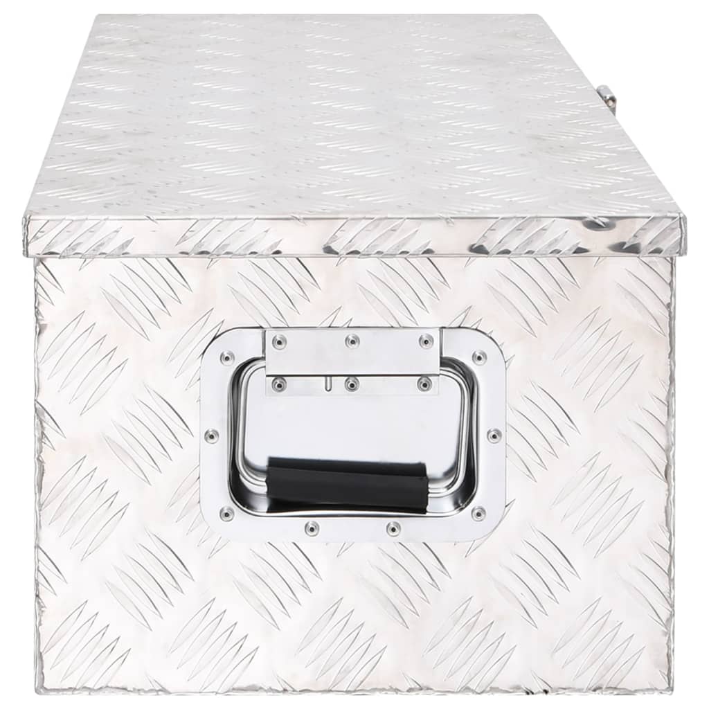 vidaXL Úložný box stříbrný 80 x 39 x 30 cm hliník