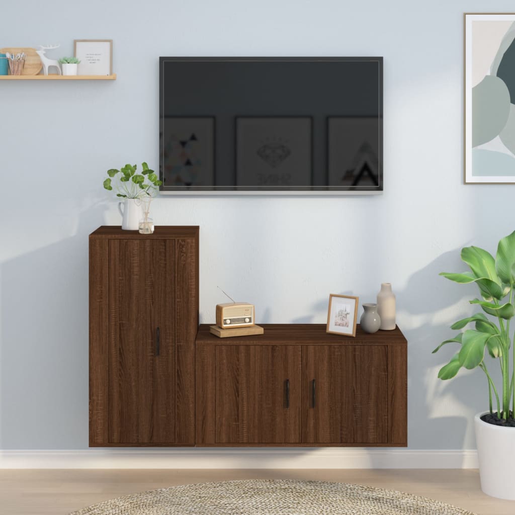 vidaXL 2dílný set TV skříněk hnědý dub kompozitní dřevo