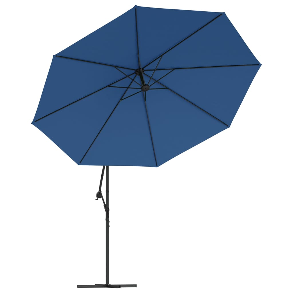 vidaXL Konzolový slunečník s hliníkovou tyčí 350 cm modrý