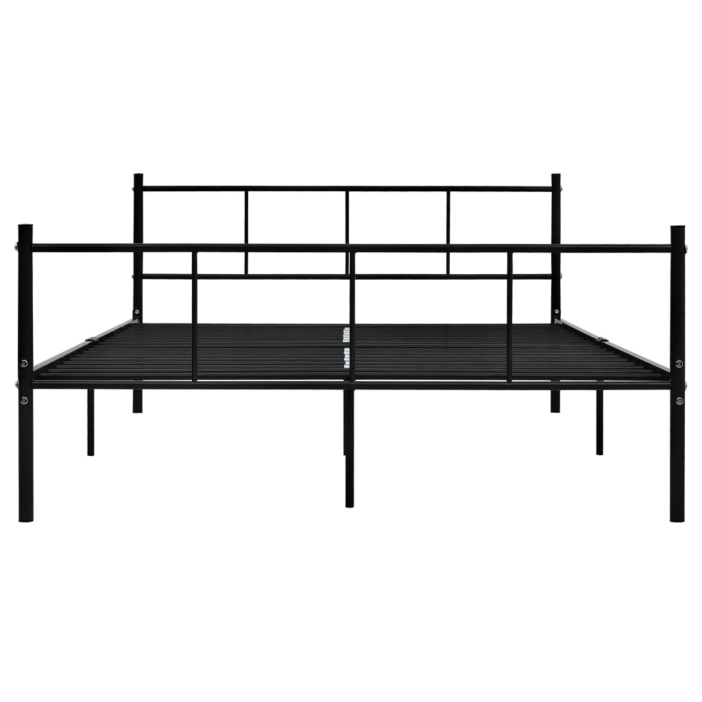 vidaXL Rám postele černý kov 120 x 200 cm