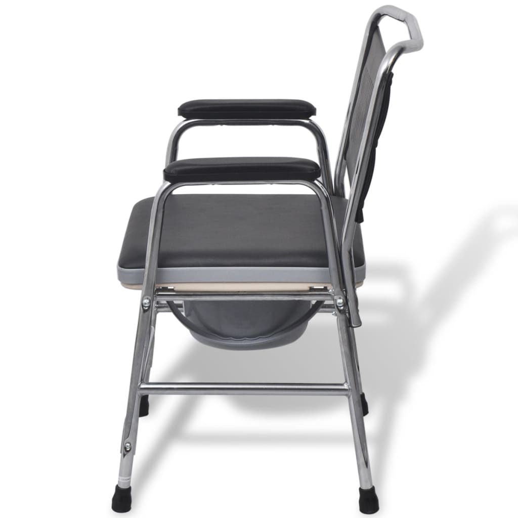 vidaXL Toaletní židle ocelová černá