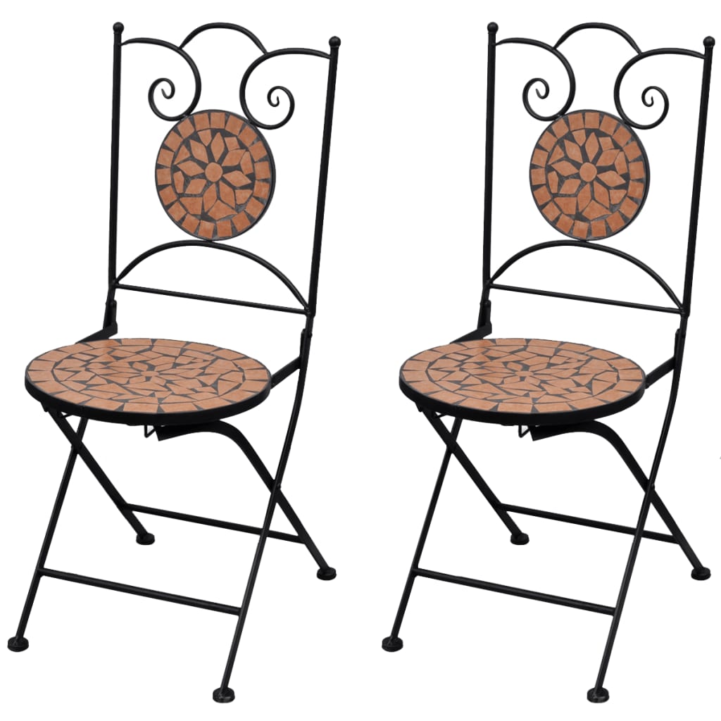 vidaXL Skládací bistro židle 2 ks keramické terakota