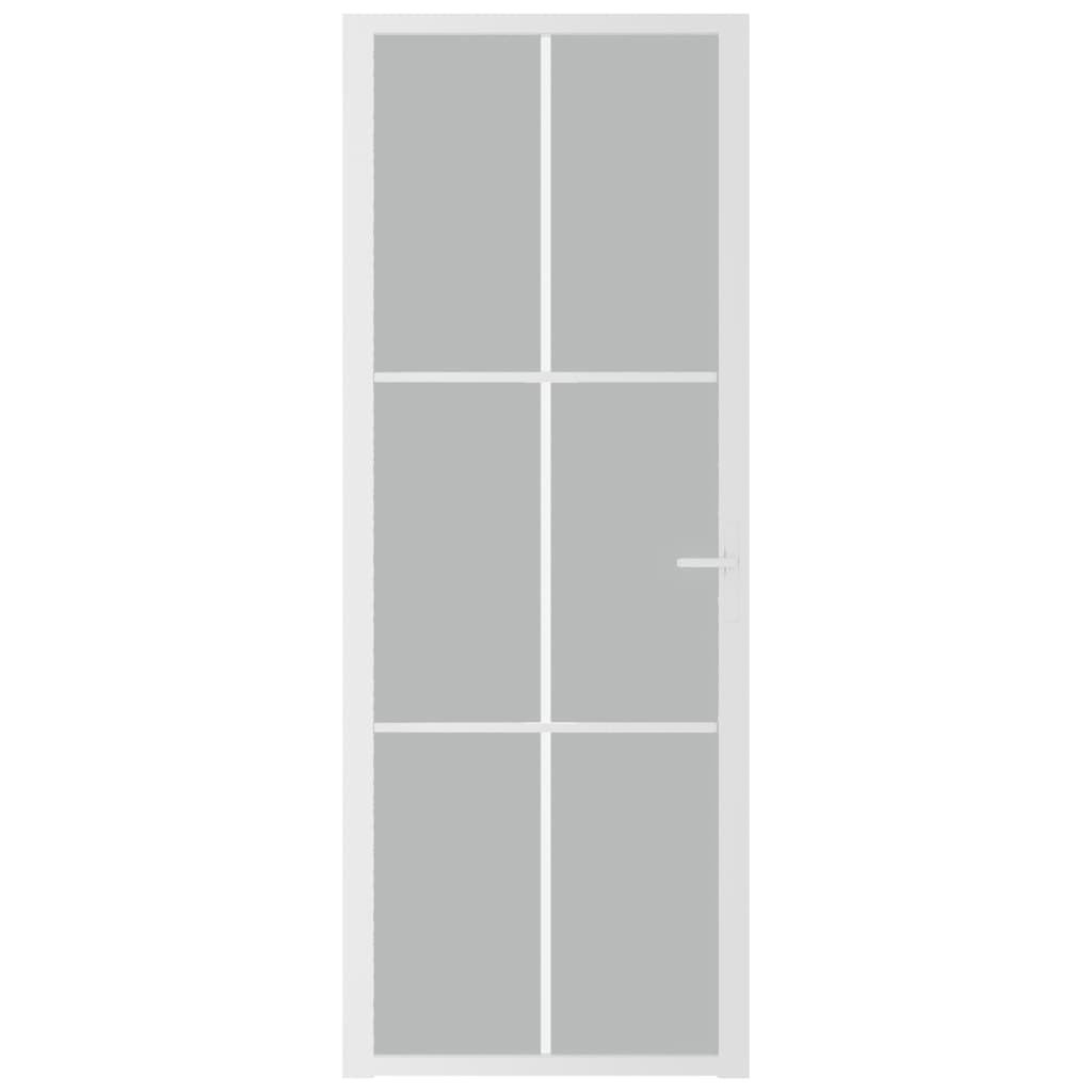 vidaXL Interiérové dveře 76 x 201,5 cm bílé matné sklo a hliník