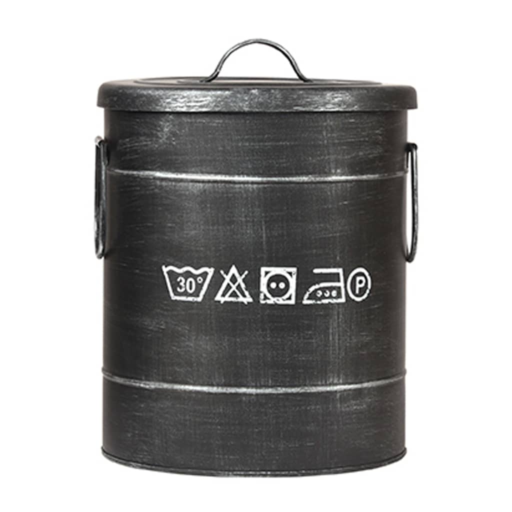LABEL51 Box na prádlo 26 x 26 x 33 cm S černý s patinou