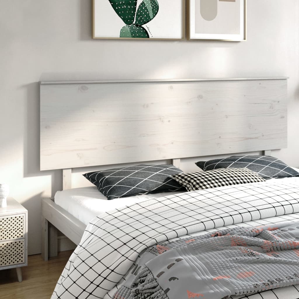 vidaXL Čelo postele bílé 204 x 6 x 82,5 cm masivní borovice