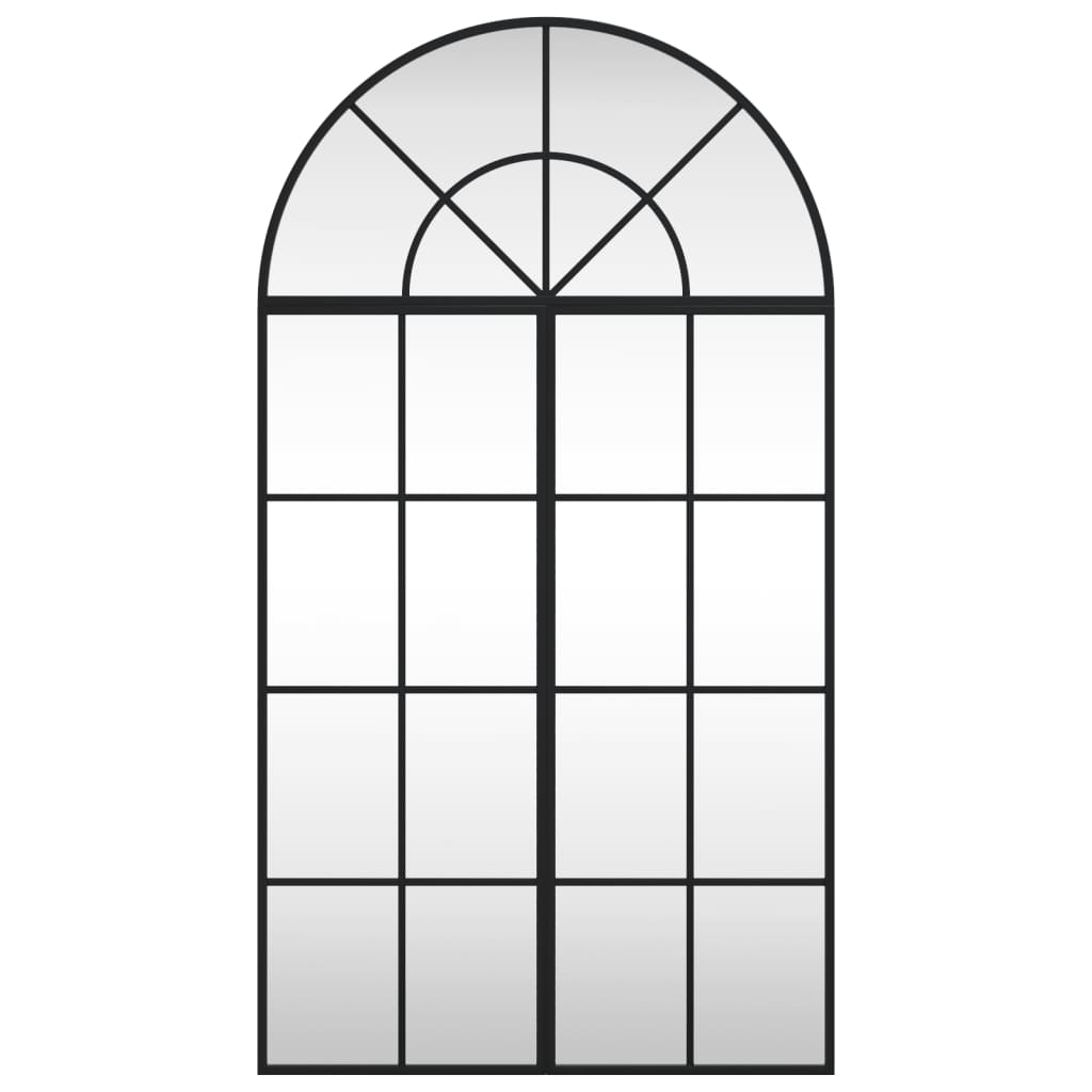 vidaXL Nástěnné zrcadlo černé 60 x 110 cm oblouk železo