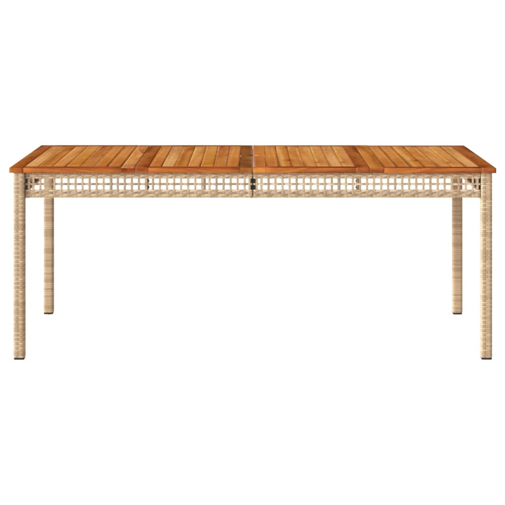 vidaXL Zahradní stůl béžový 180 x 90 x 75 cm polyratan akáciové dřevo