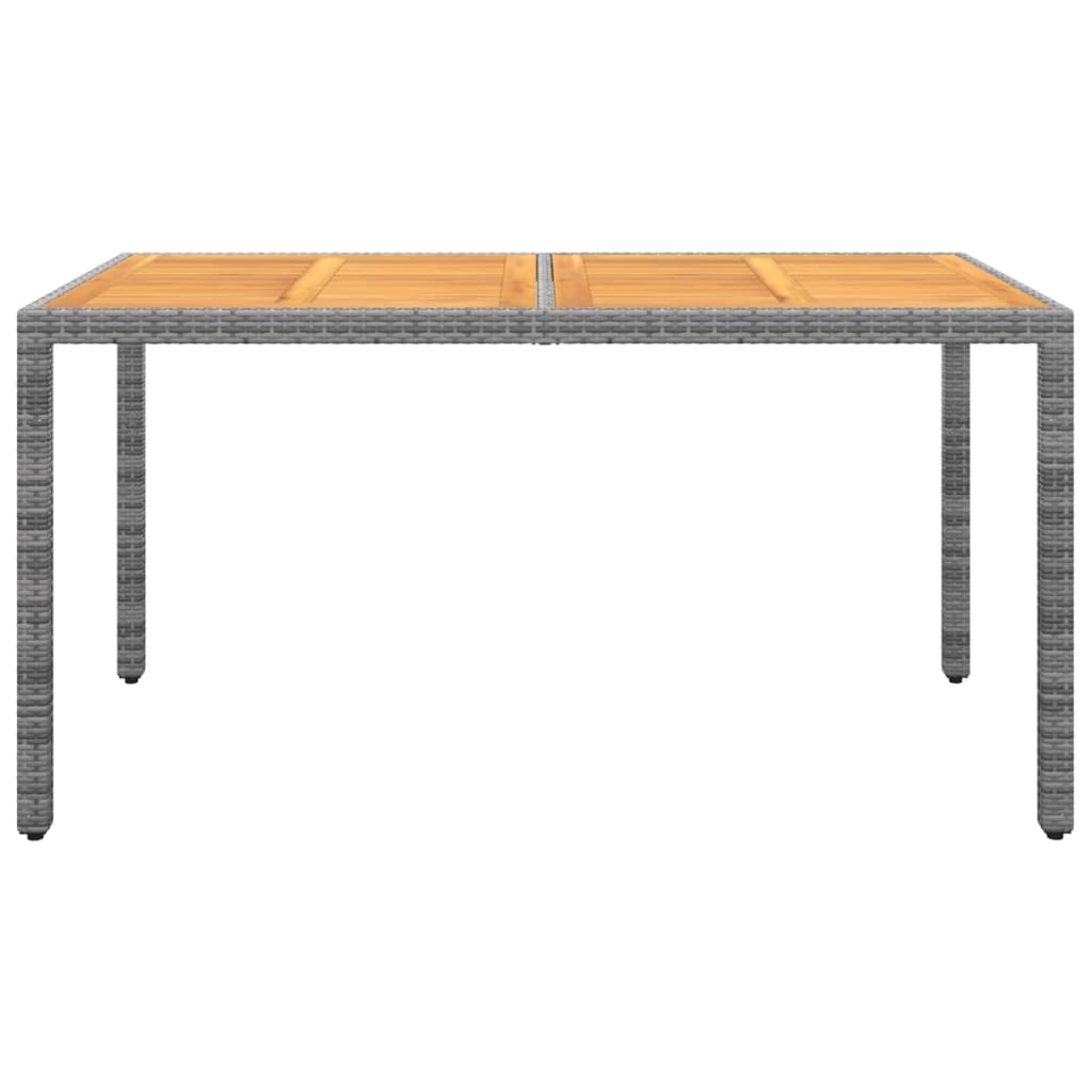 vidaXL Zahradní stůl 150 x 90 x 75 cm akáciové dřevo a polyratan šedý