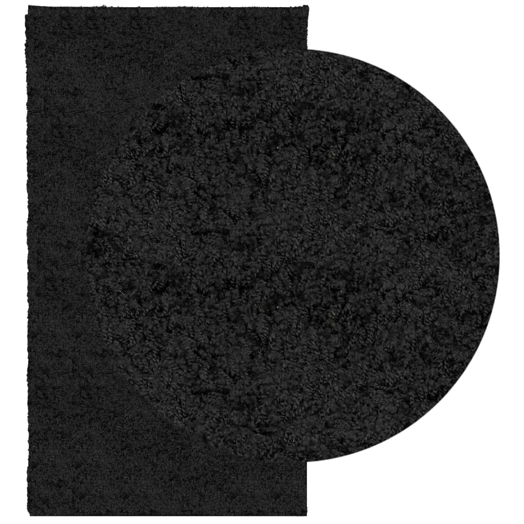 vidaXL Koberec PAMPLONA s vysokým vlasem moderní černý 60 x 110 cm