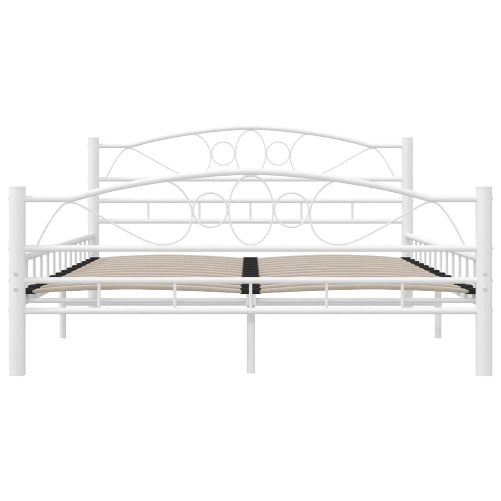 vidaXL Rám postele bílý kovový 140 x 200 cm