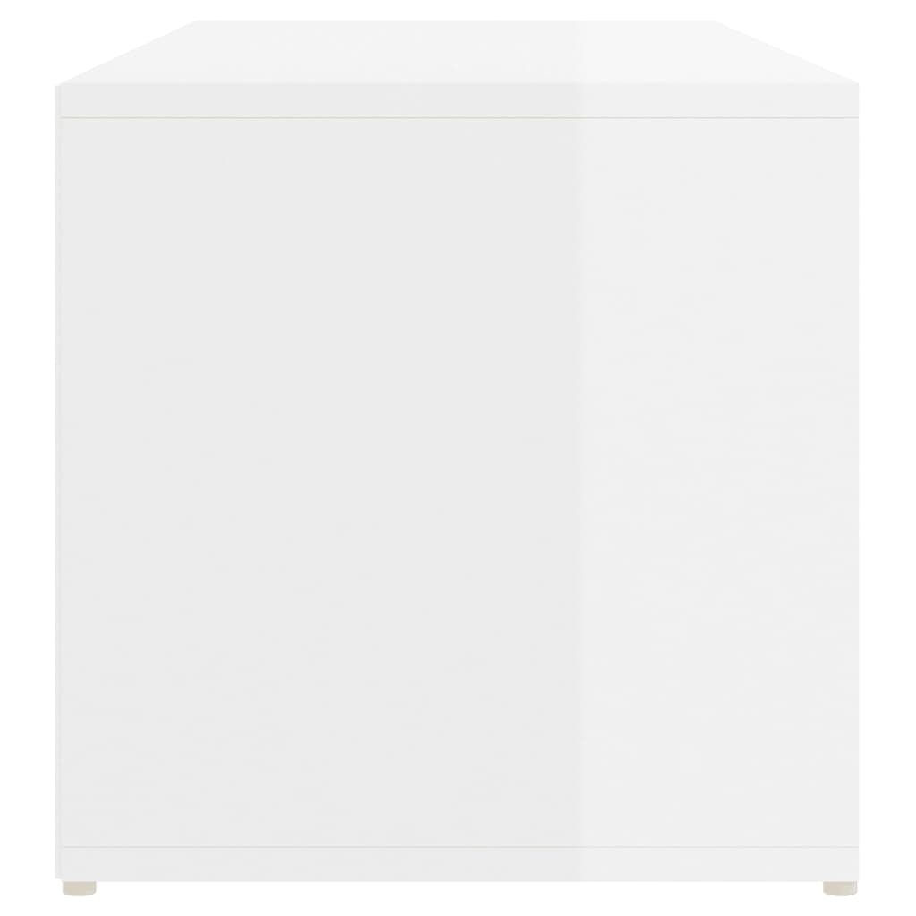 vidaXL Botníková lavice lesklá bílá 105 x 35 x 35 cm dřevotříska