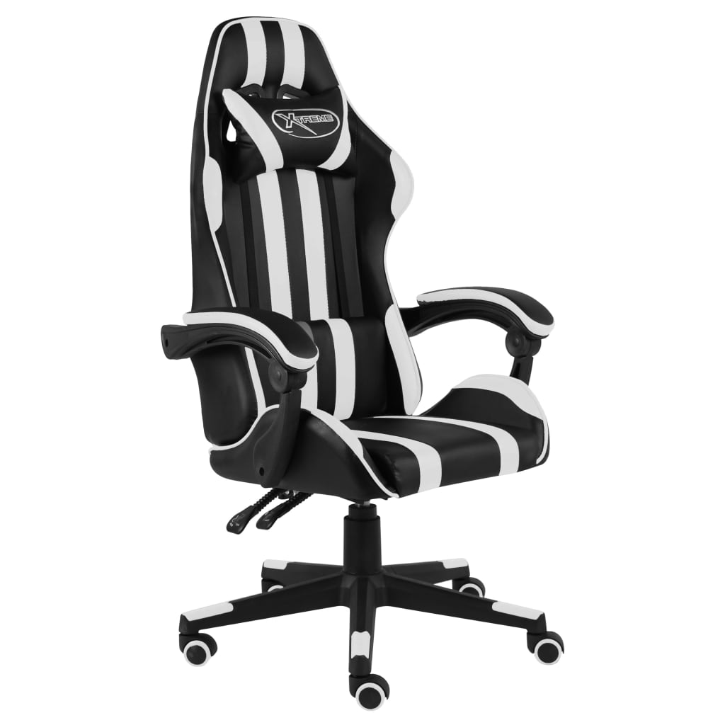 vidaXL Herní židle černobílá umělá kůže