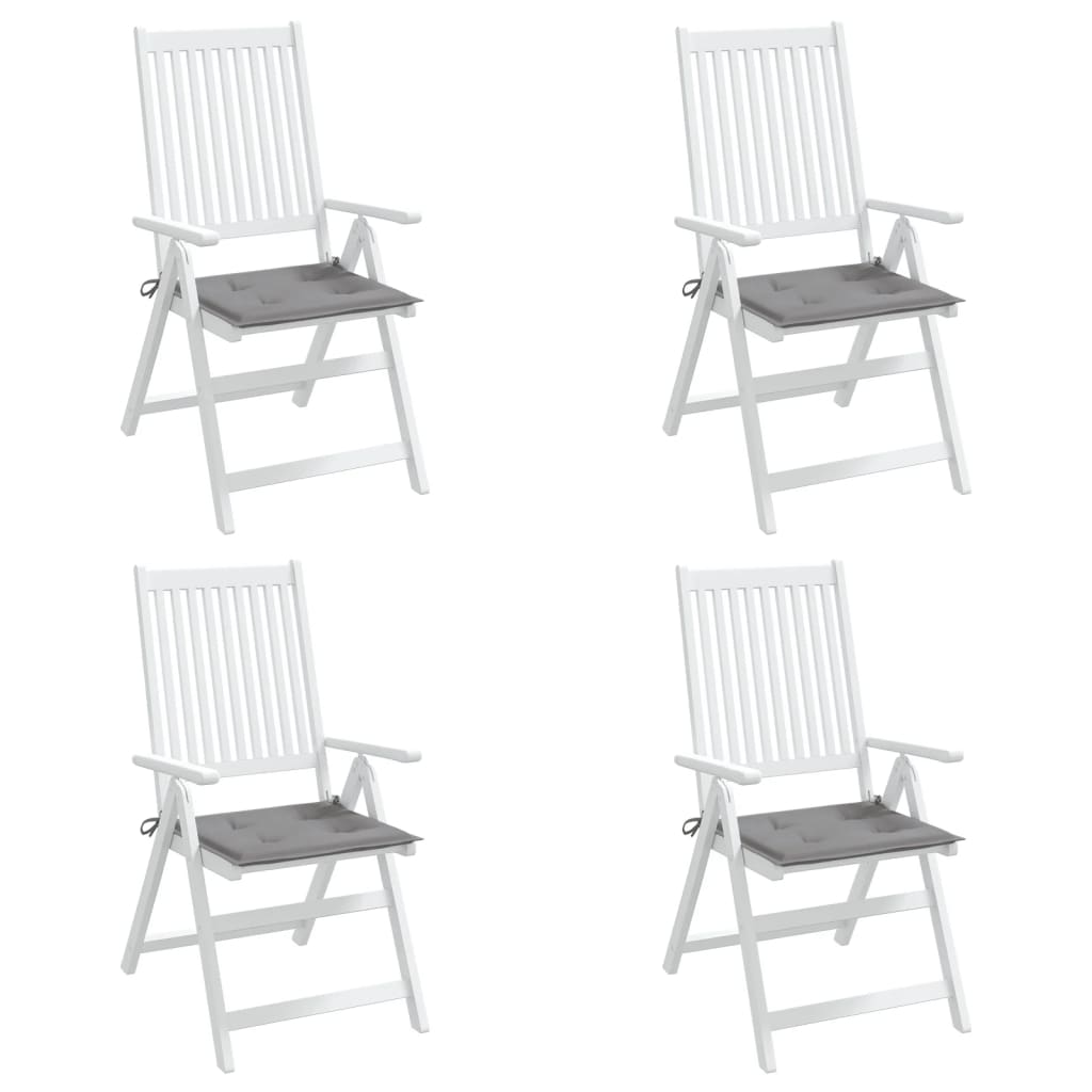 vidaXL Podušky na zahradní židli 4 ks šedé 40 x 40 x 3 cm látka oxford