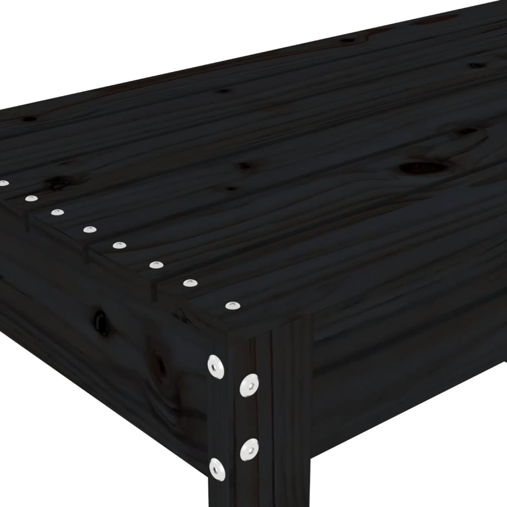 vidaXL Zahradní lavice černá 110 x 38 x 45 cm masivní borové dřevo