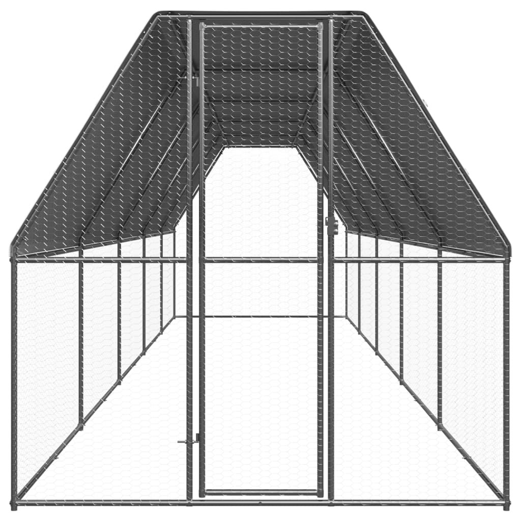 vidaXL Venkovní klec pro kuřata 2x10x2 m pozinkovaná ocel