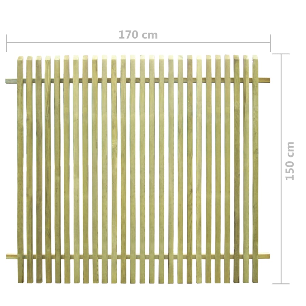 vidaXL Zahradní plot impregnovaná borovice 170 x 150 cm