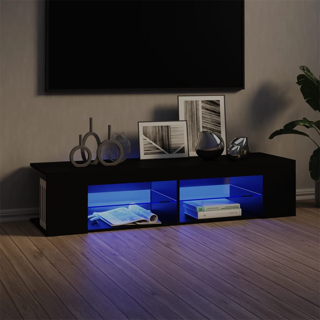vidaXL TV skříňka s LED osvětlením černá 135 x 39 x 30 cm