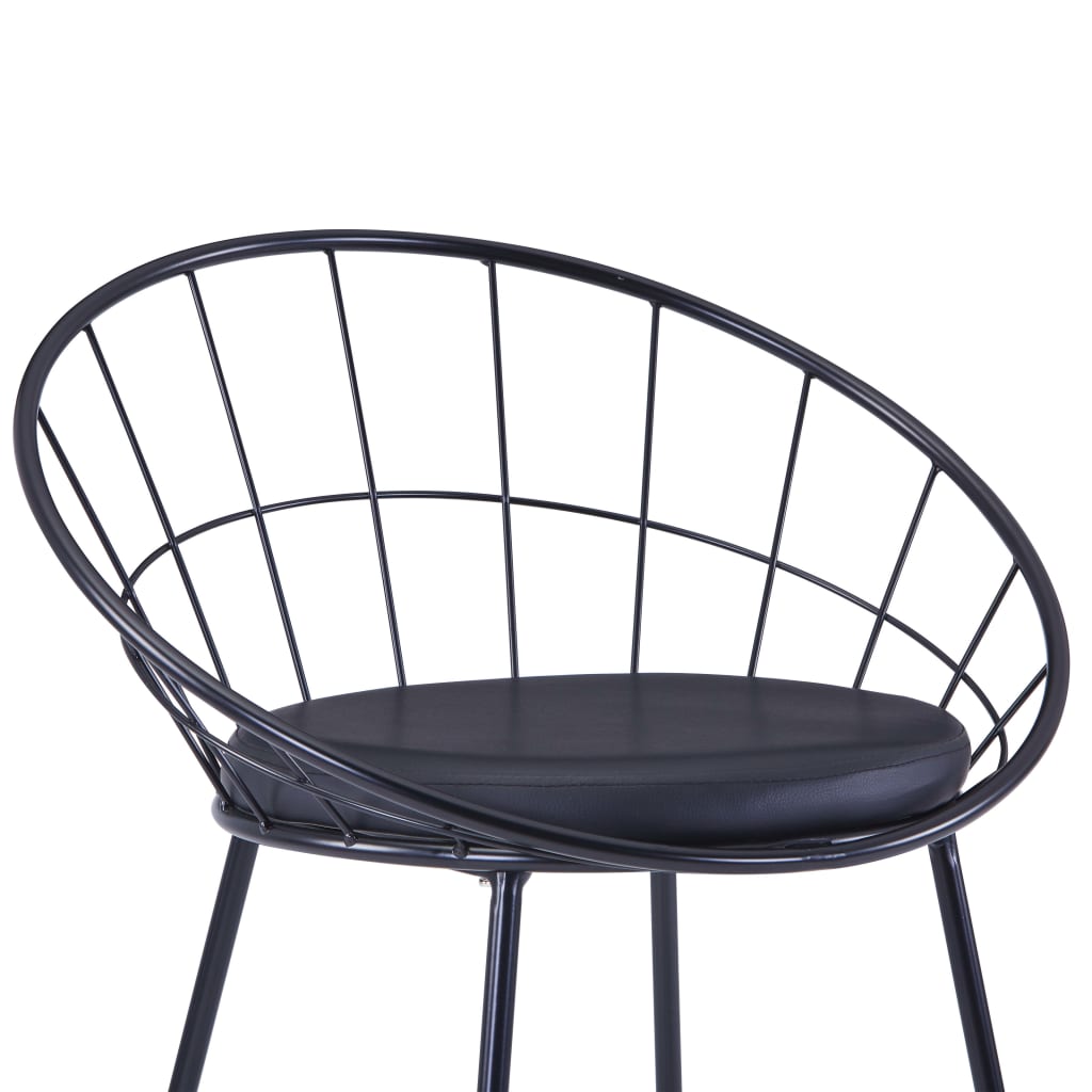 vidaXL Jídelní židle se sedáky z umělé kůže 2 ks černé ocelové