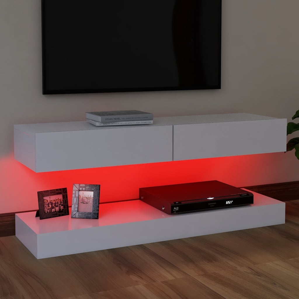 vidaXL TV skříňka s LED osvětlením bílá 120 x 35 cm