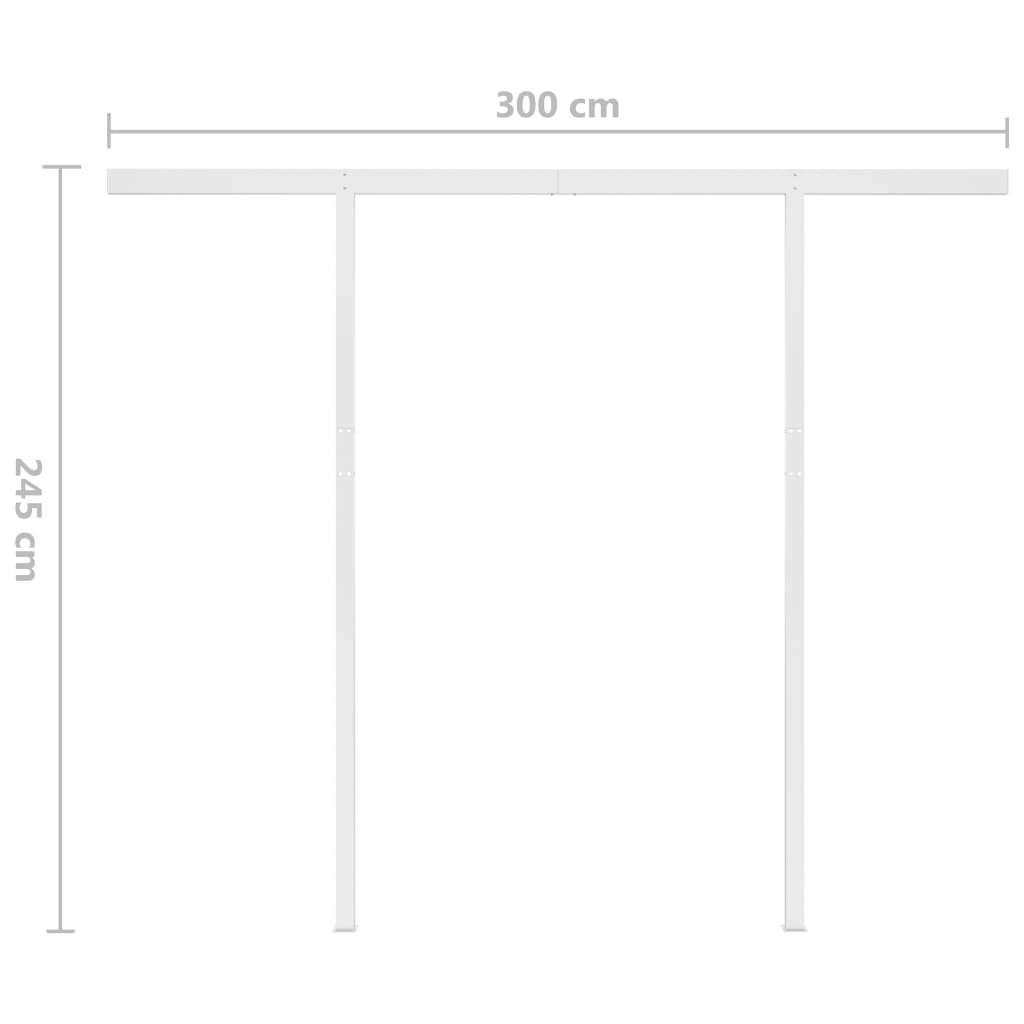 vidaXL Ručně zatahovací markýza se sloupky 3,5 x 2,5 m krémová