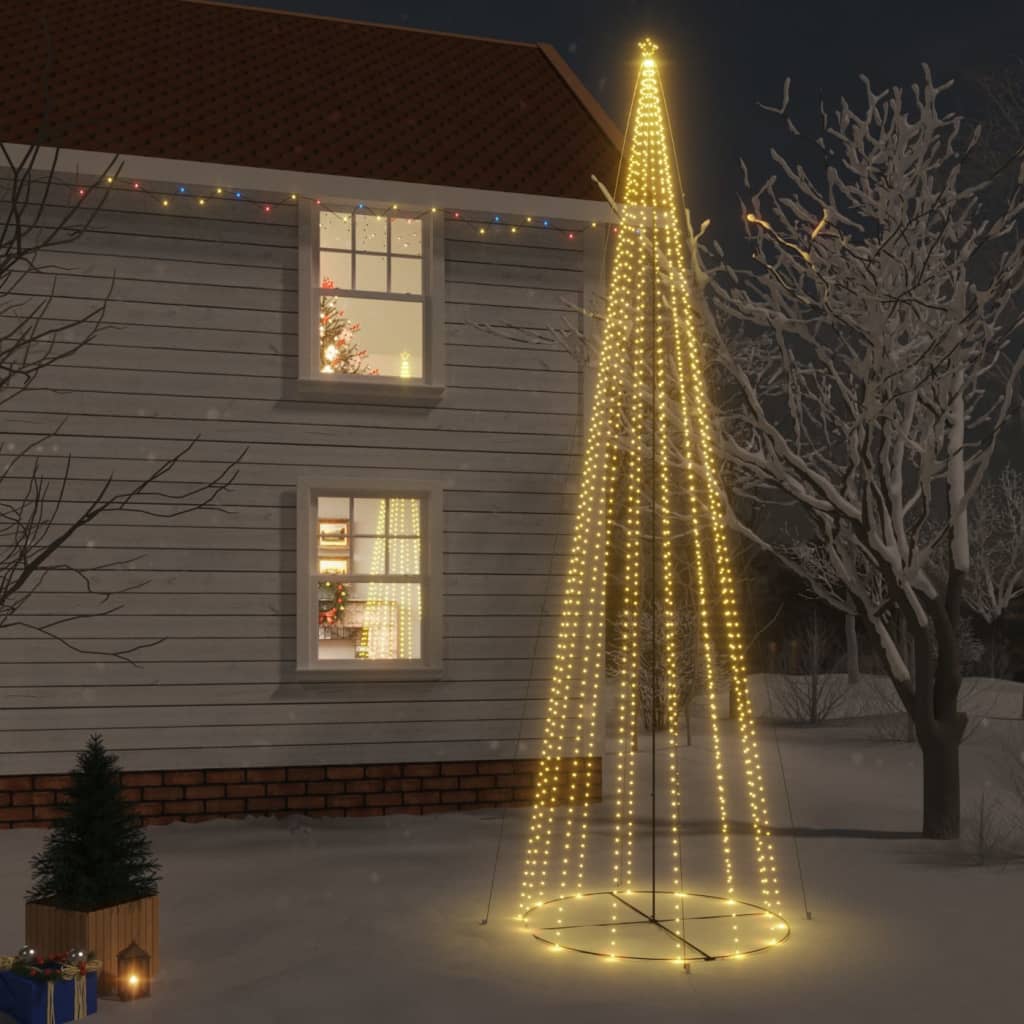 vidaXL Vánoční stromek kužel 1 134 teple bílých LED diod 230 x 800 cm