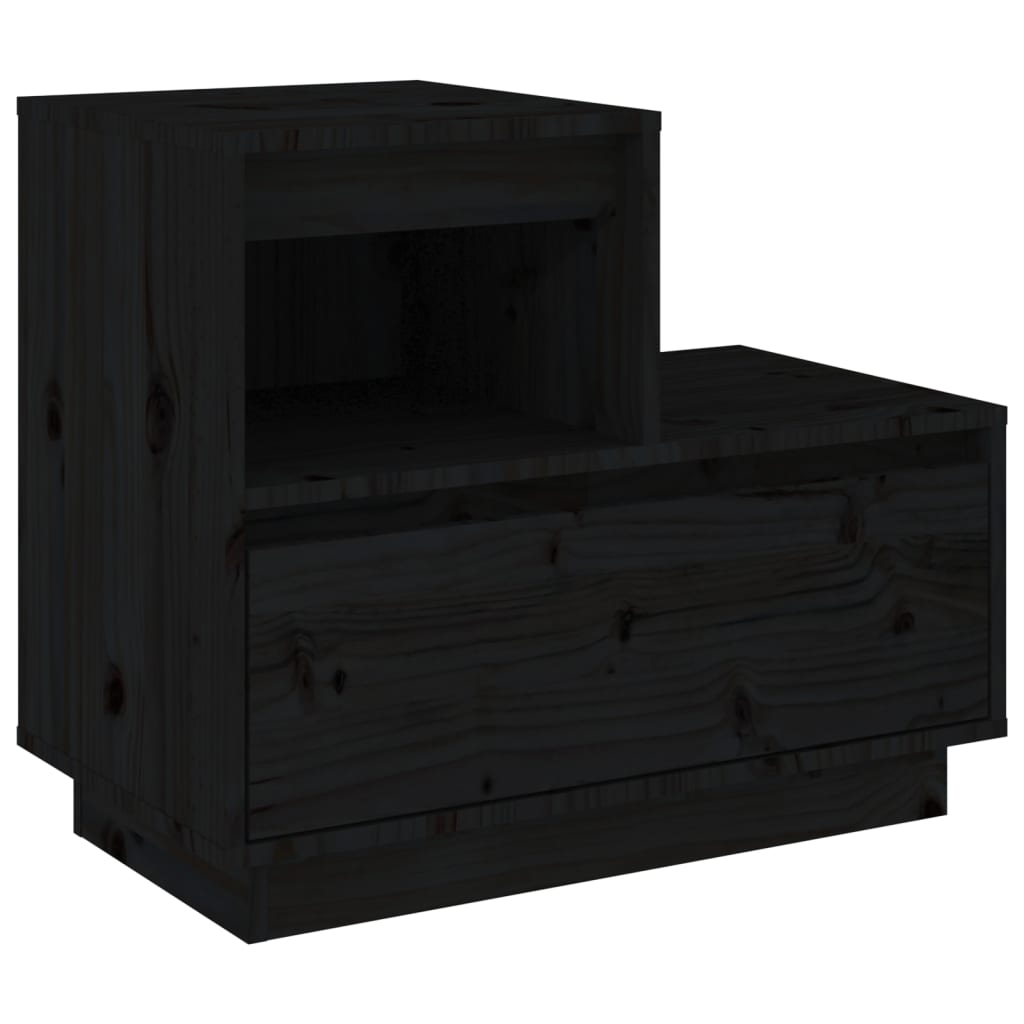 vidaXL Noční stolek černý 60 x 34 x 51 cm masivní borové dřevo