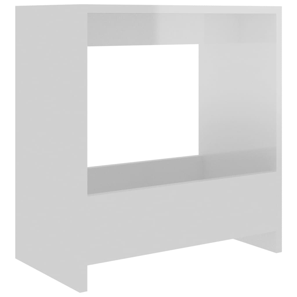 vidaXL Odkládací stolek bílý s vysokým leskem 50x26x50 cm dřevotříska