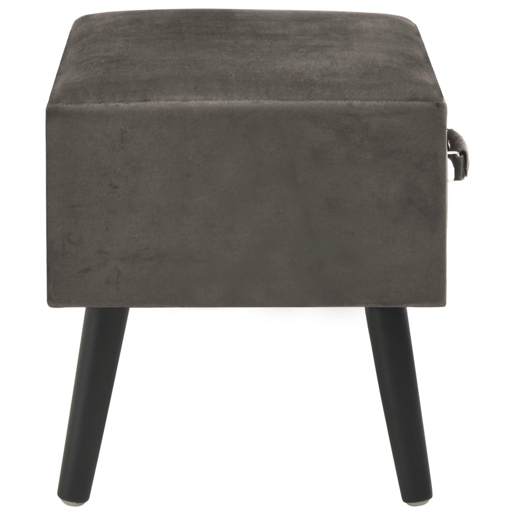 vidaXL Noční stolek šedý 40 x 35 x 40 cm samet