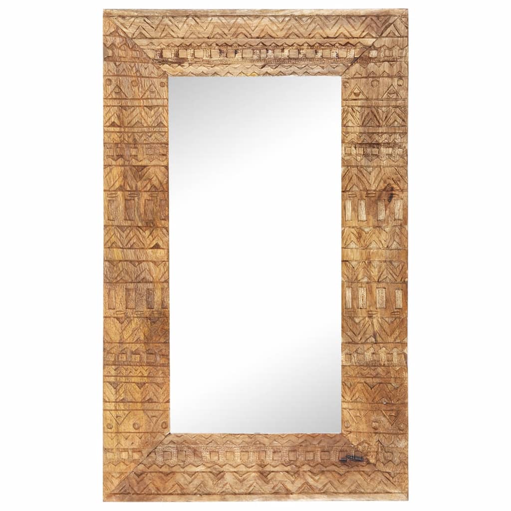 vidaXL Ručně vyřezávané zrcadlo 80 x 50 x 2,5 cm masivní mangovník