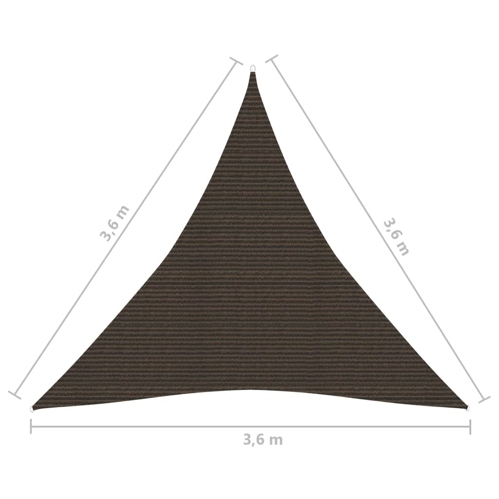 vidaXL Stínící plachta 160 g/m² hnědá 3,6 x 3,6 x 3,6 m HDPE