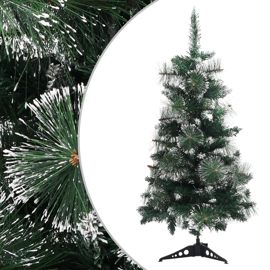 vidaXL Umělý vánoční stromek se stojanem zelenobílý 90 cm PVC