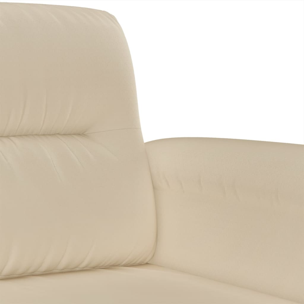 vidaXL 3dílná sedací souprava s poduškami krémová mikrovlákno