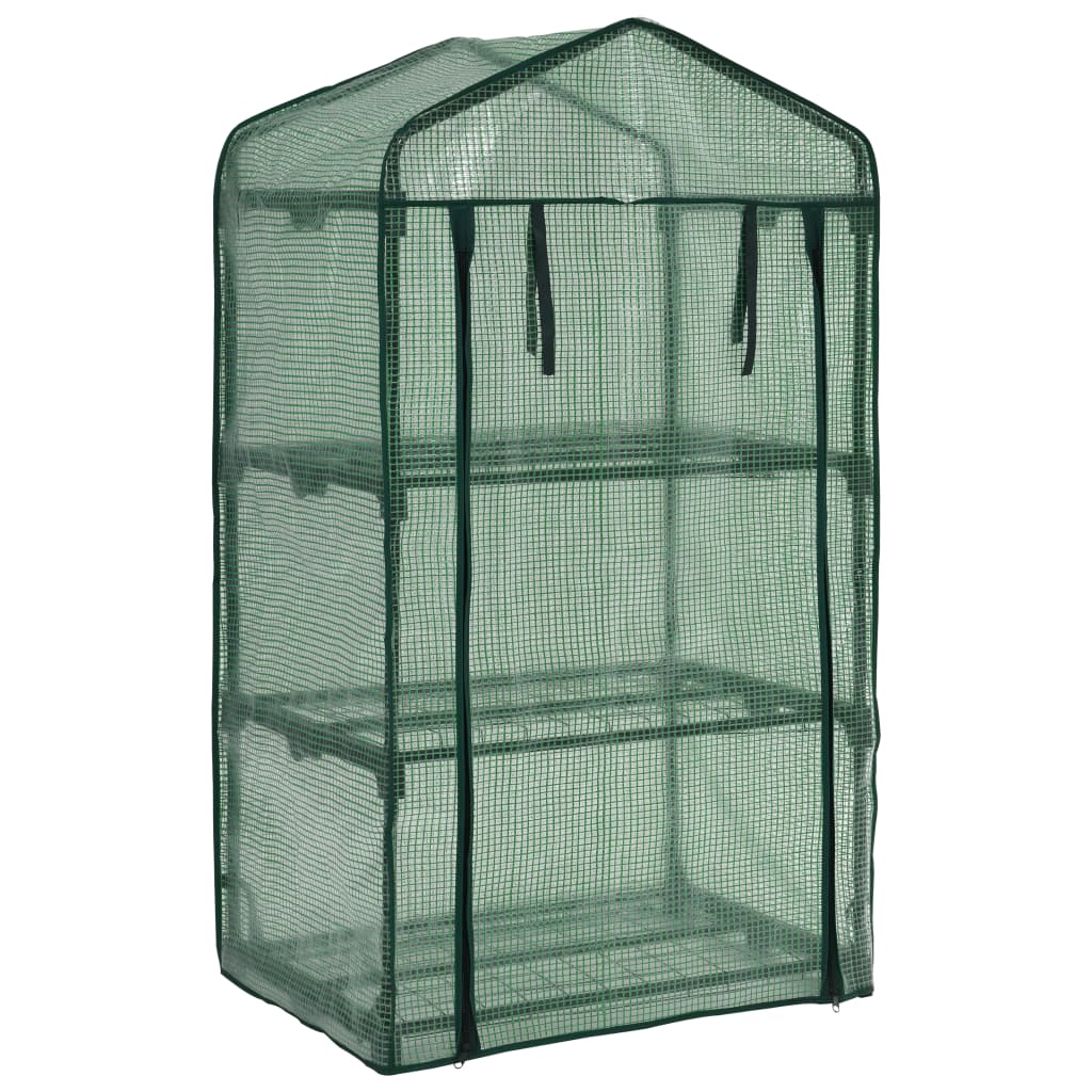vidaXL 3patrový mini skleník 69 x 49 x 125 cm