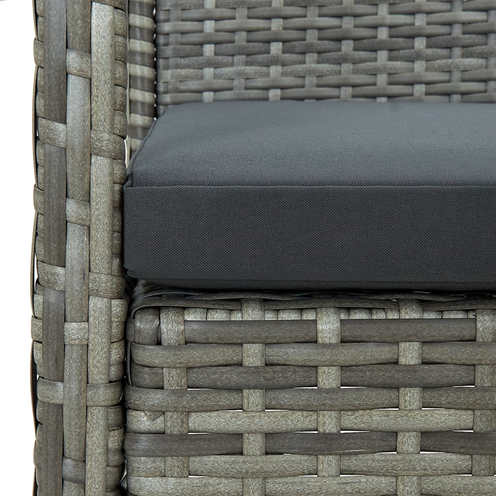 vidaXL 3místná zahradní sedačka s poduškou šedá polyratan