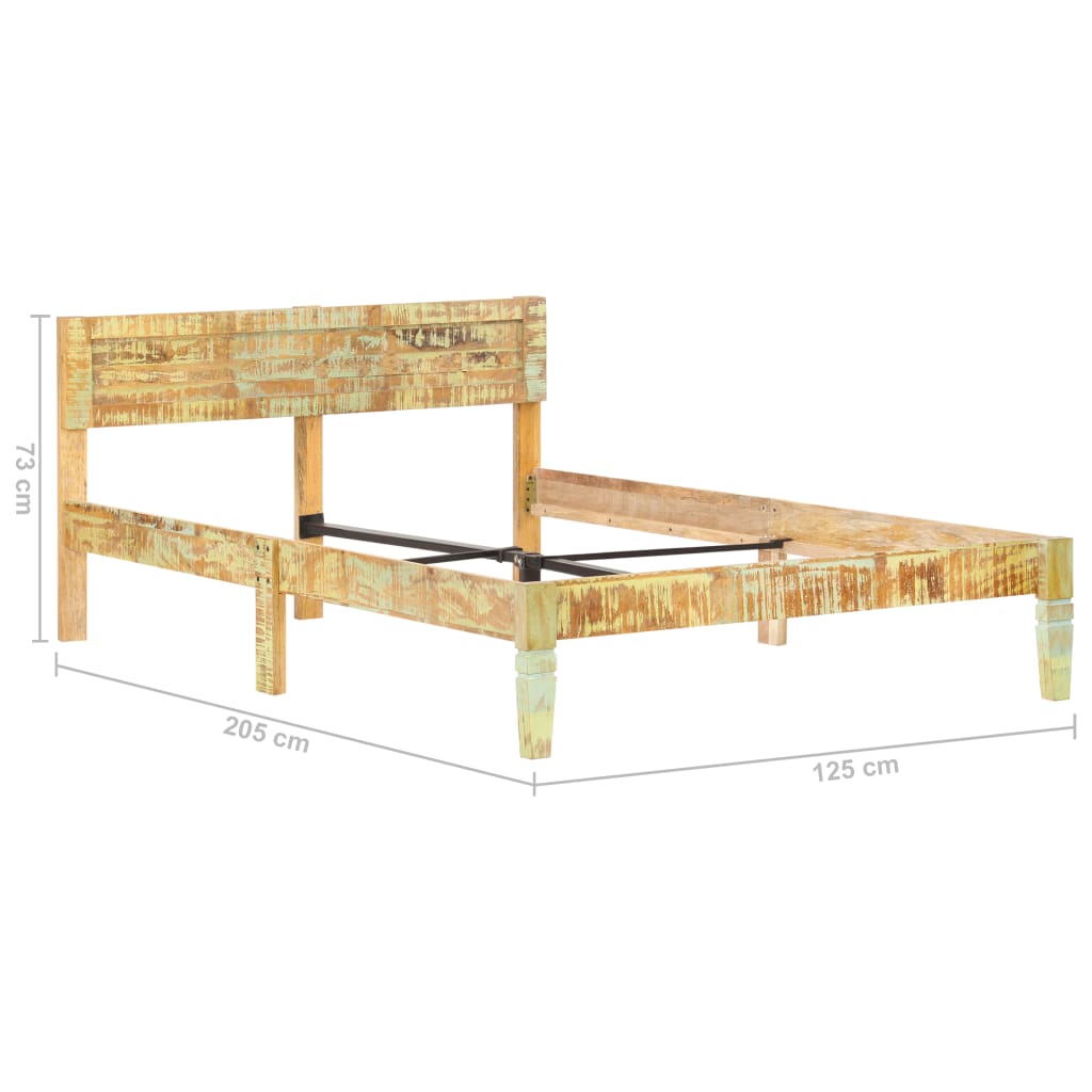 vidaXL Rám postele masivní recyklované dřevo 120 x 200 cm