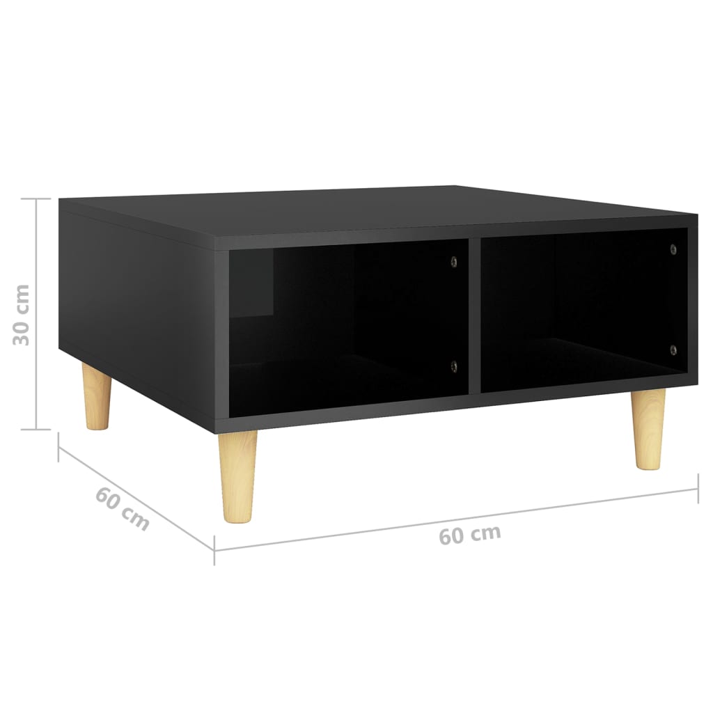 vidaXL Konferenční stolek černý vysoký lesk 60x60x30 cm dřevotříska