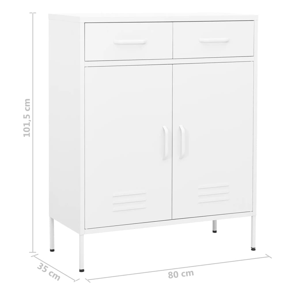 vidaXL Úložná skříň bílá 80 x 35 x 101,5 cm ocel