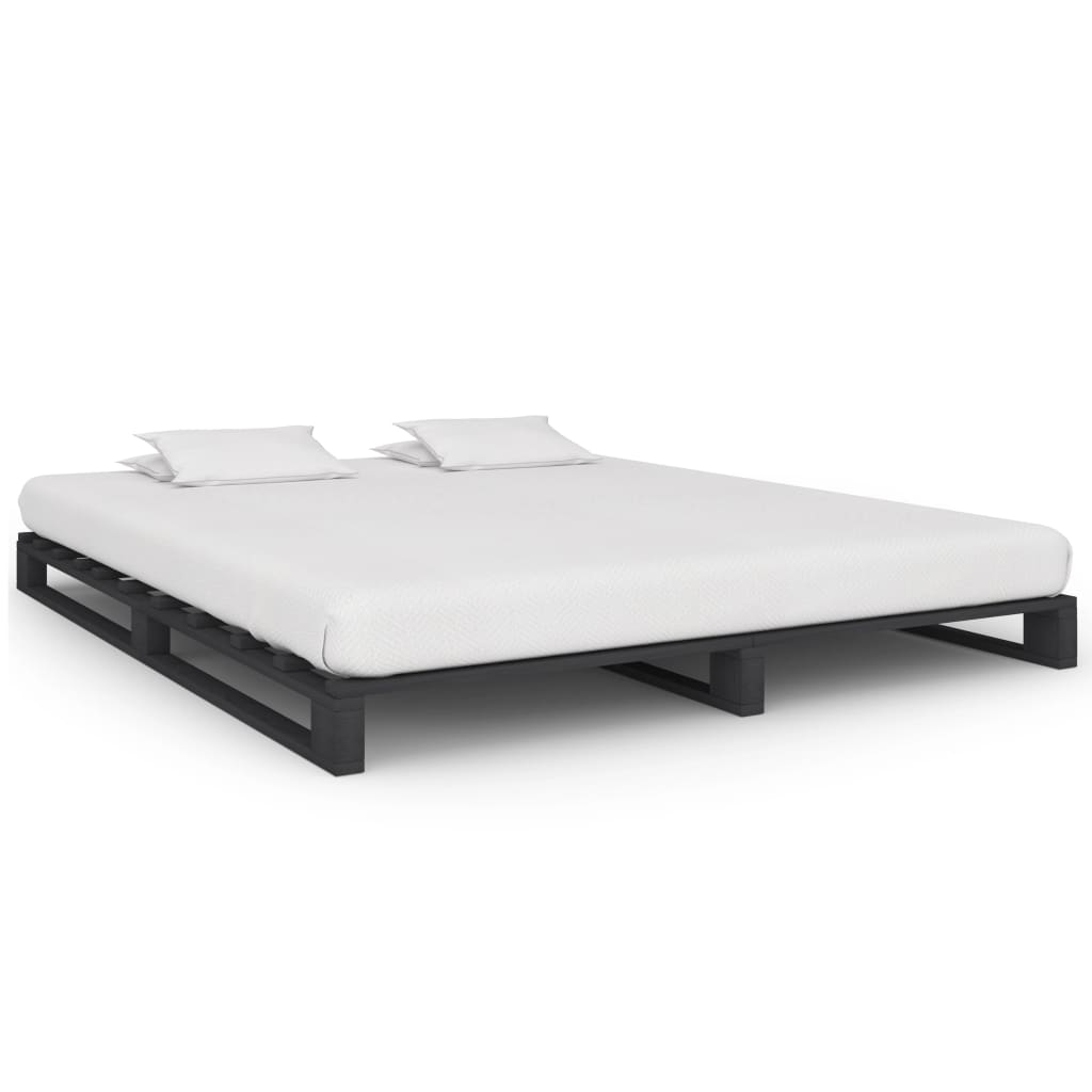 vidaXL Rám postele z palet šedý masivní borovice 200 x 200 cm
