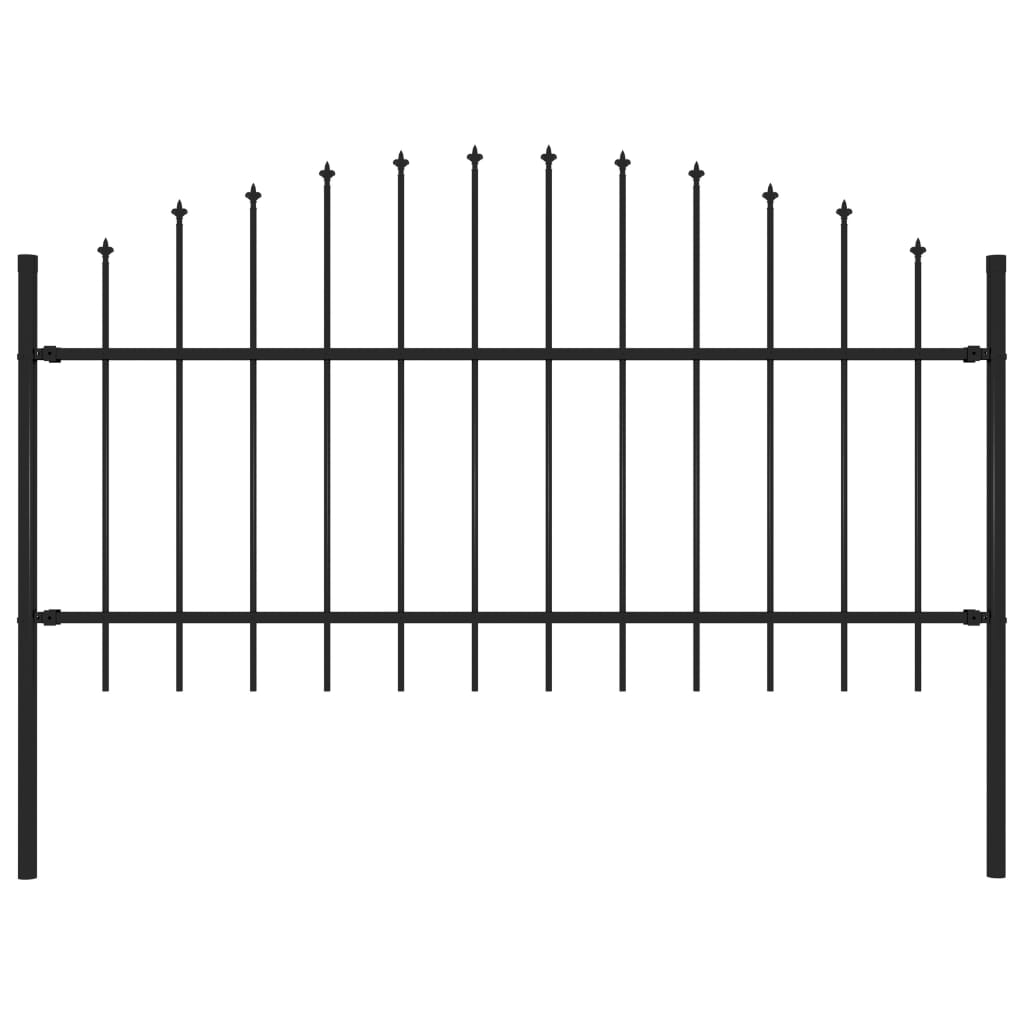 vidaXL Zahradní plot s hroty ocel (1–1,25) x 1,7 m černý