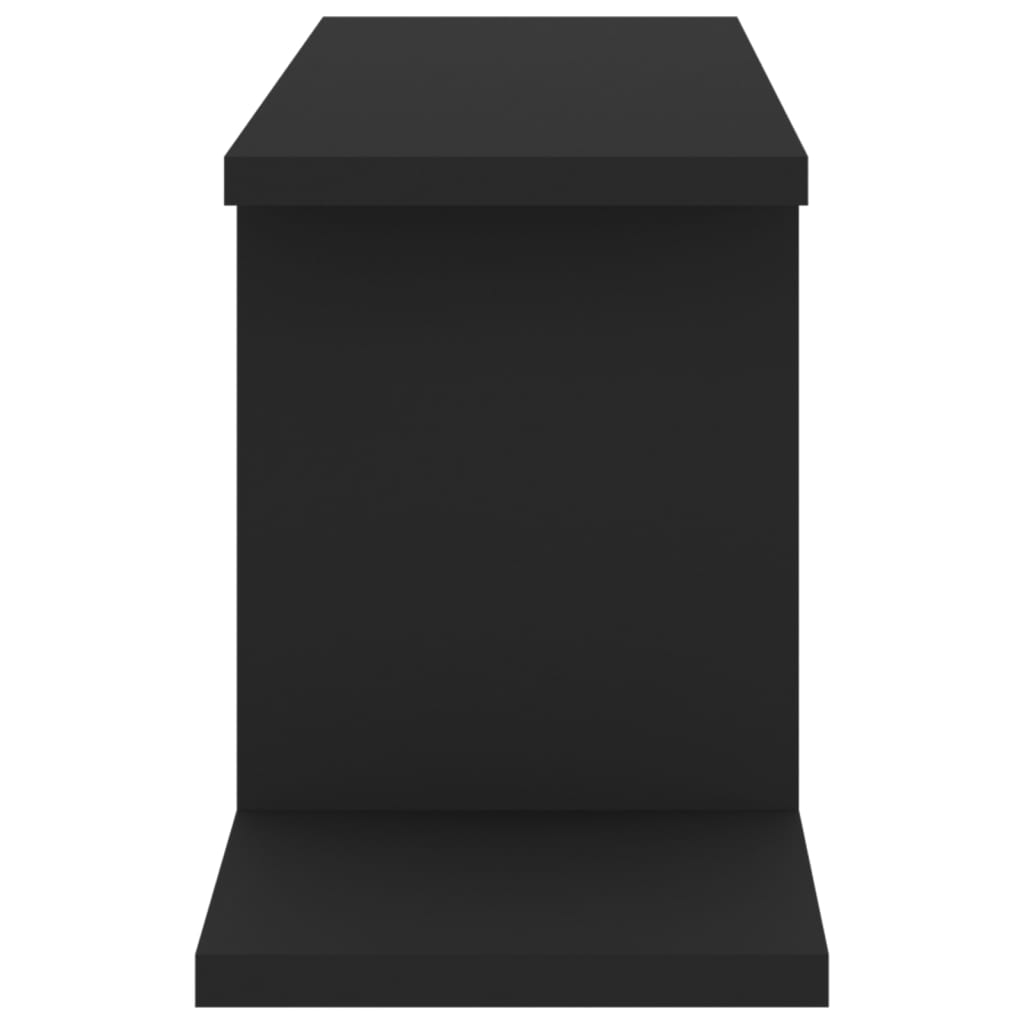 vidaXL Nástěnná TV police černá 125 x 18 x 23 cm dřevotříska
